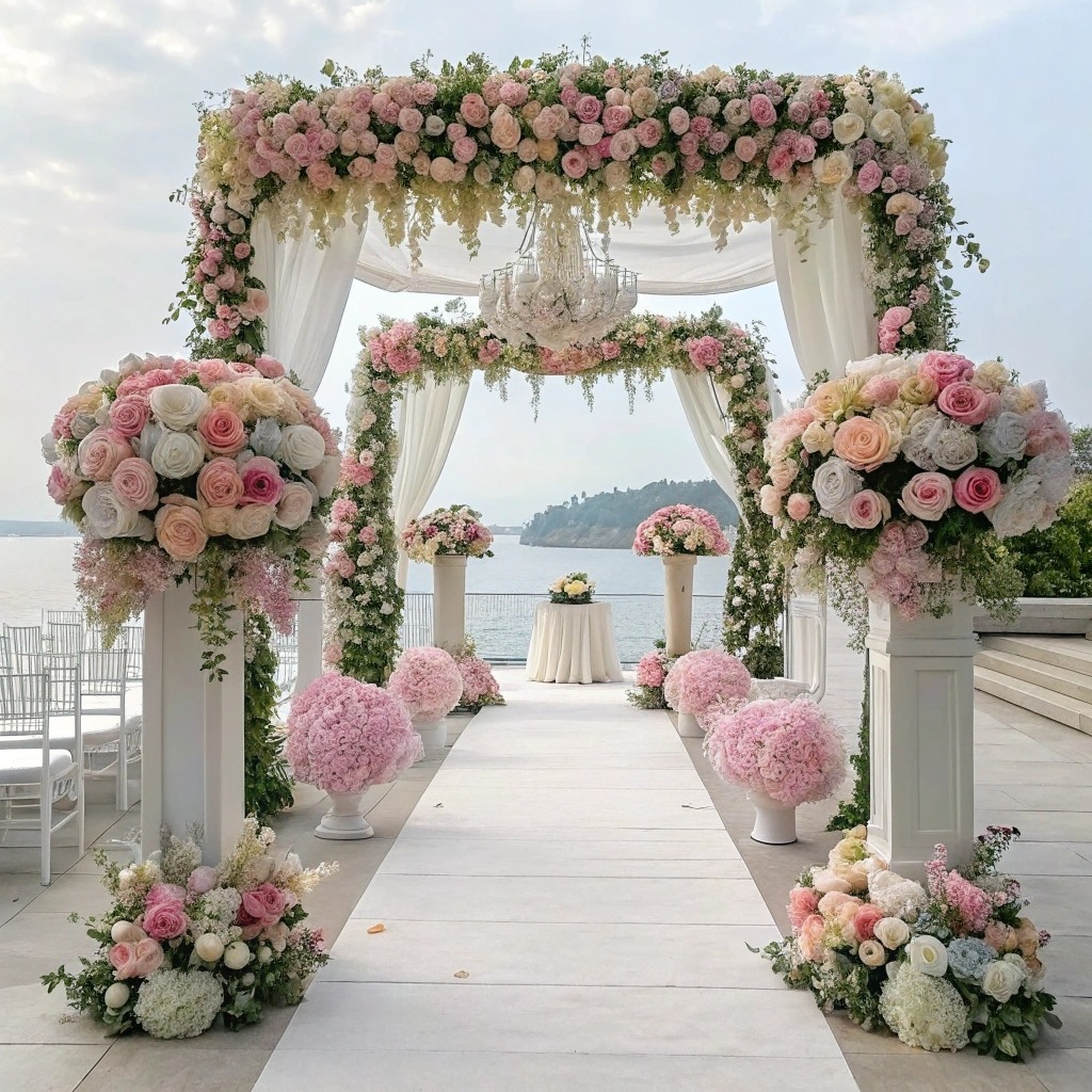 Весільний декор з живих квітів